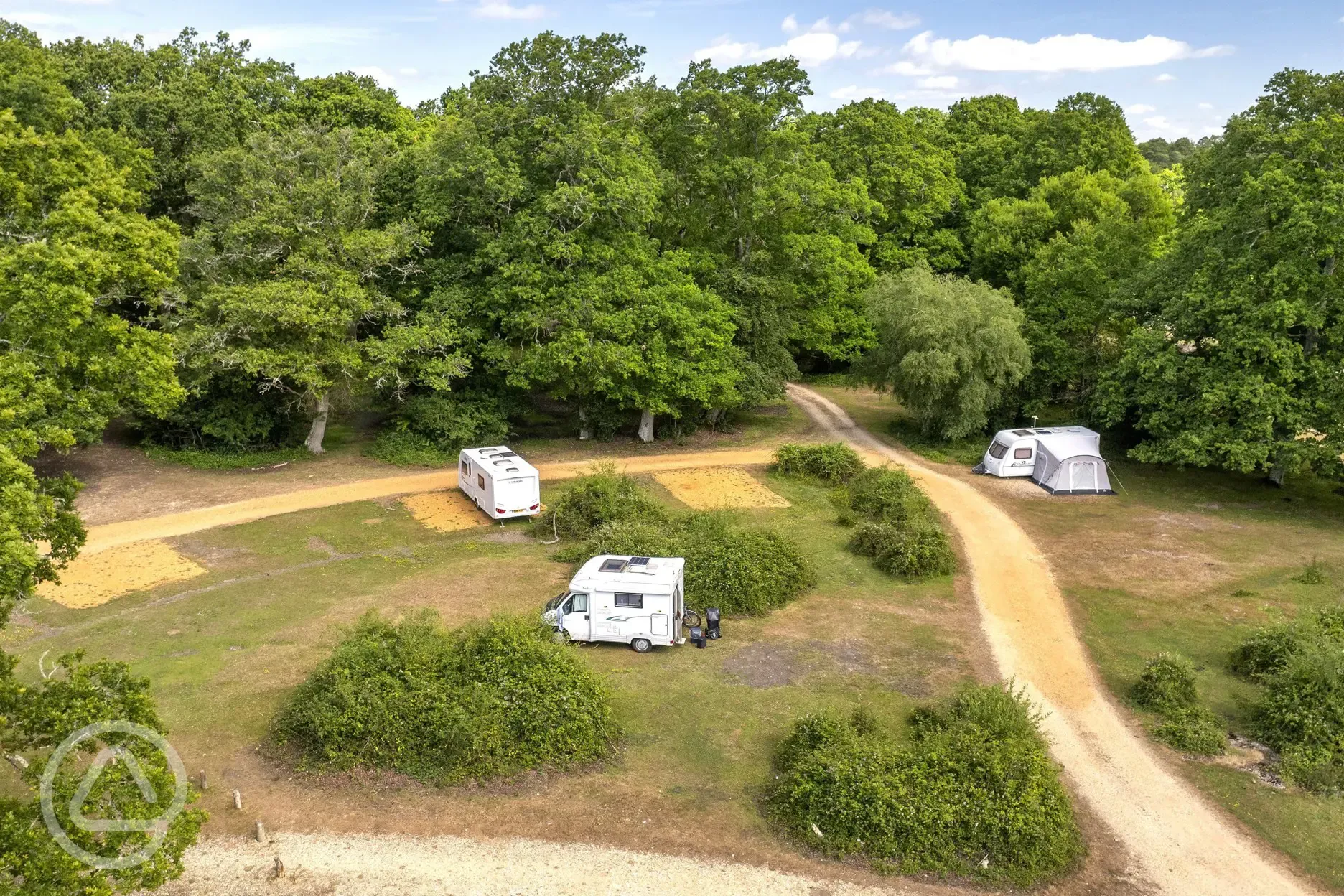 Aerial of the hardstanding pitches