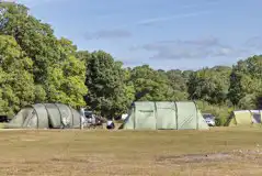Large tents on the electric grass pitches