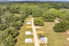 Overview of non electric hardstanding pitches at Ashurst Campsite