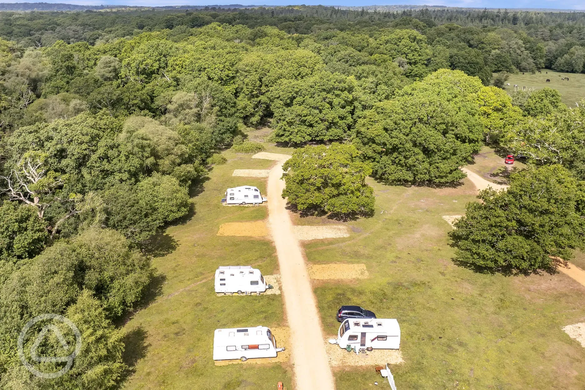 Aerial of the hardstanding pitches