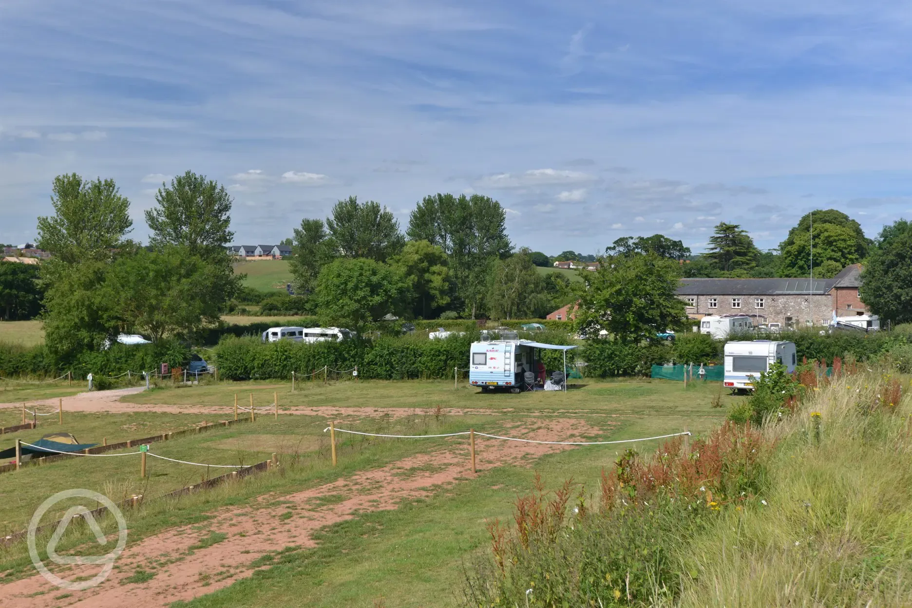 Electric grass pitches with rope dividers in between
