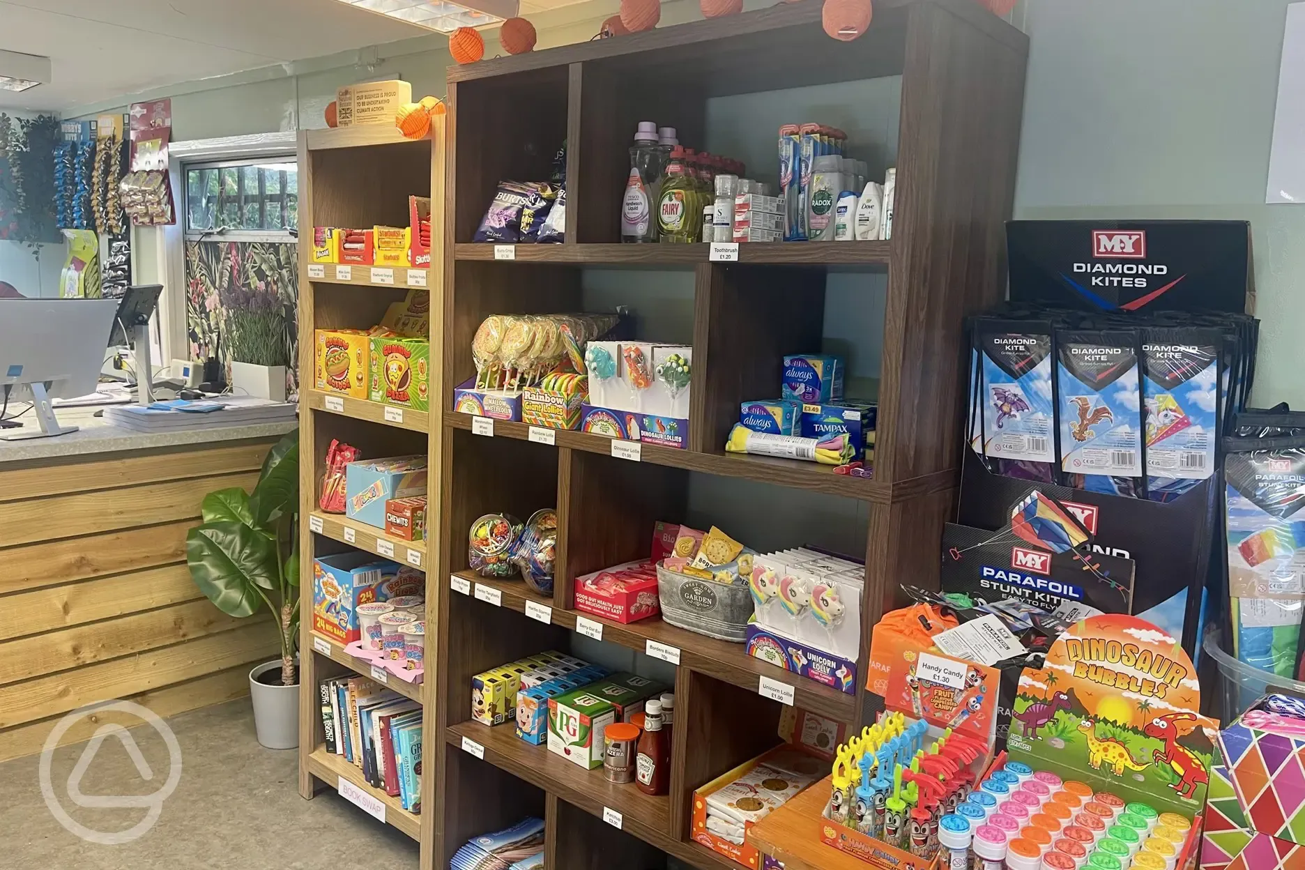 Onsite shop stocking treats and essentials, located within reception