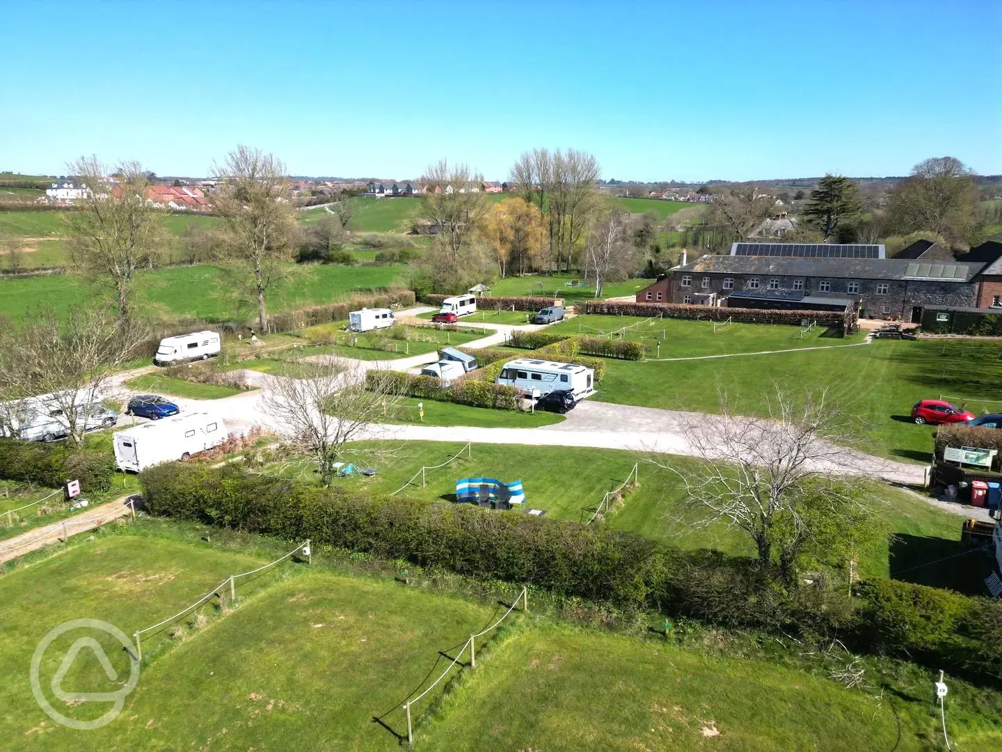 Aerial of Prattshayes Campsite