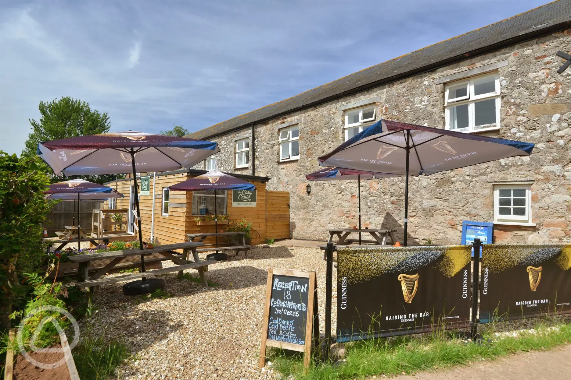 Outdoor seating area for the cafe/bar