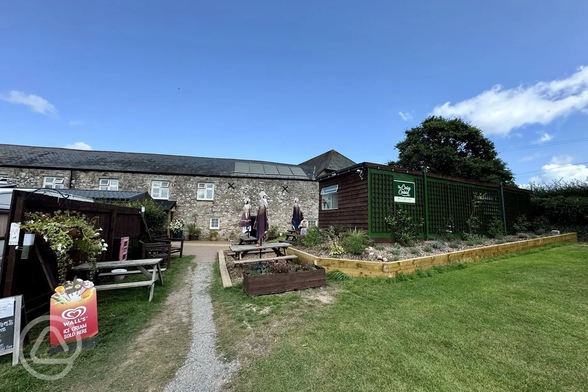 Outdoor seating area for the cafe/bar