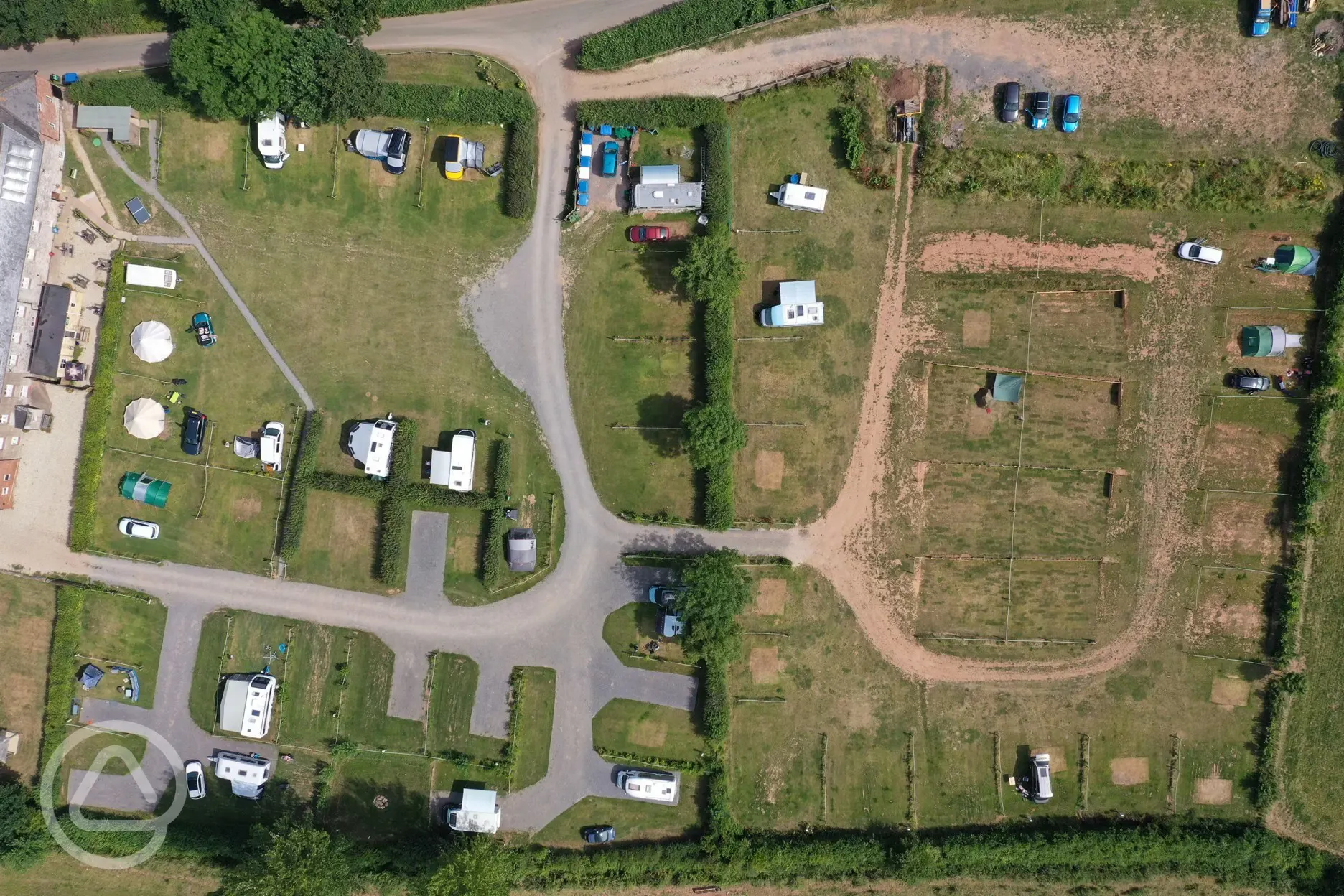 Bird's eye view of Prattshayes Campsite