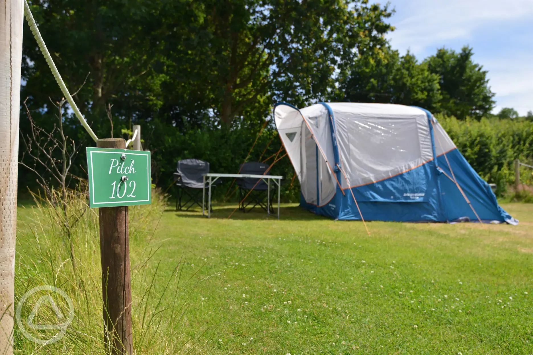 Medium tent on a non electric grass pitch