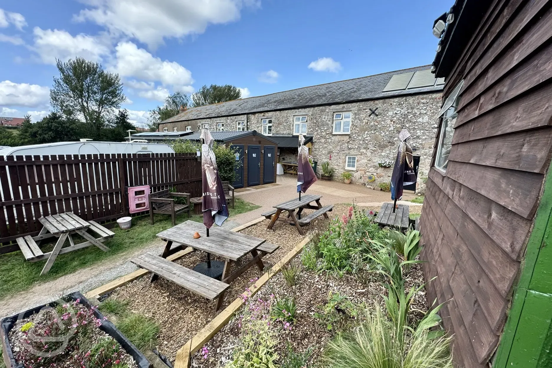 Outdoor seating area for the cafe/bar