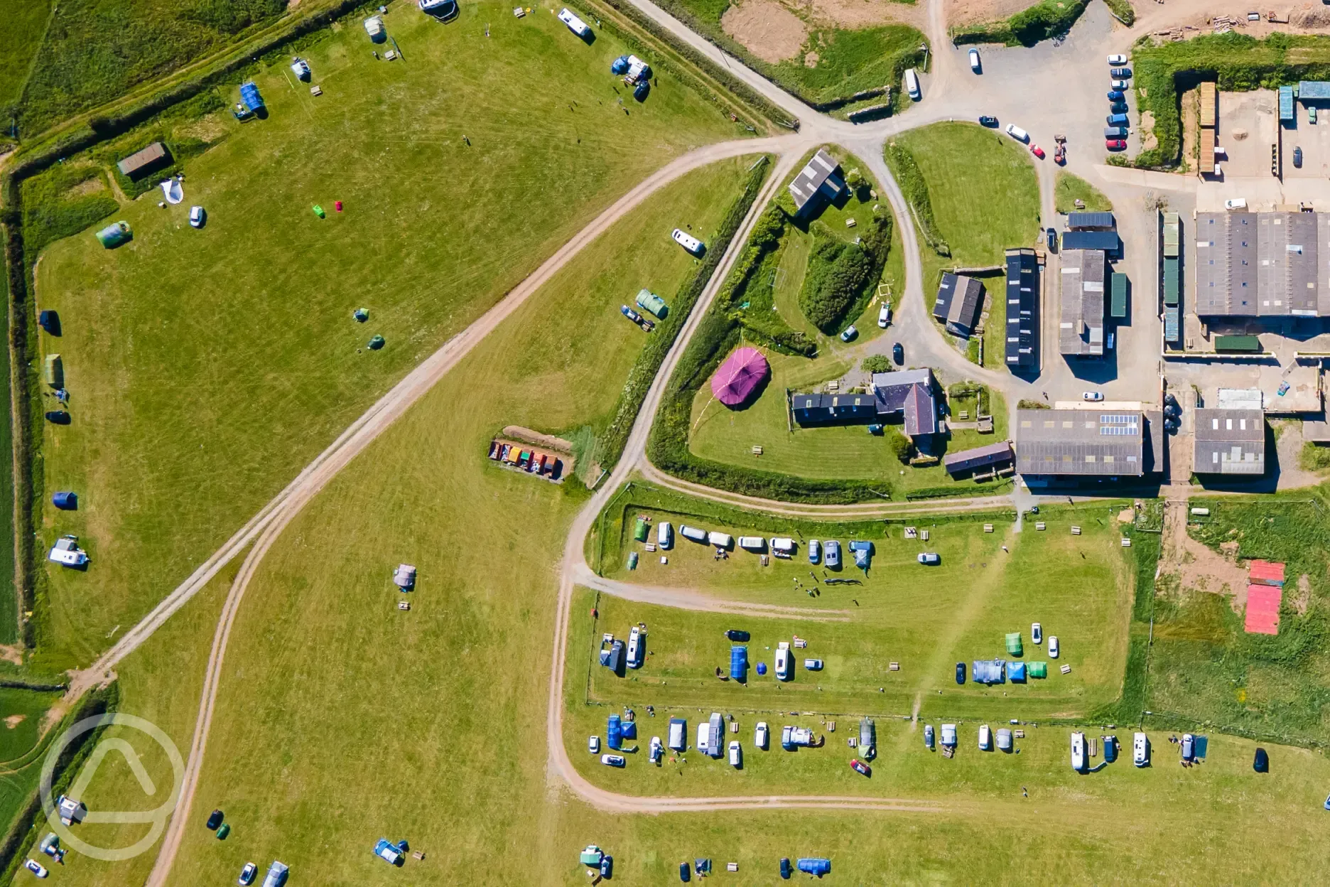 Bird's eye view of the campsite