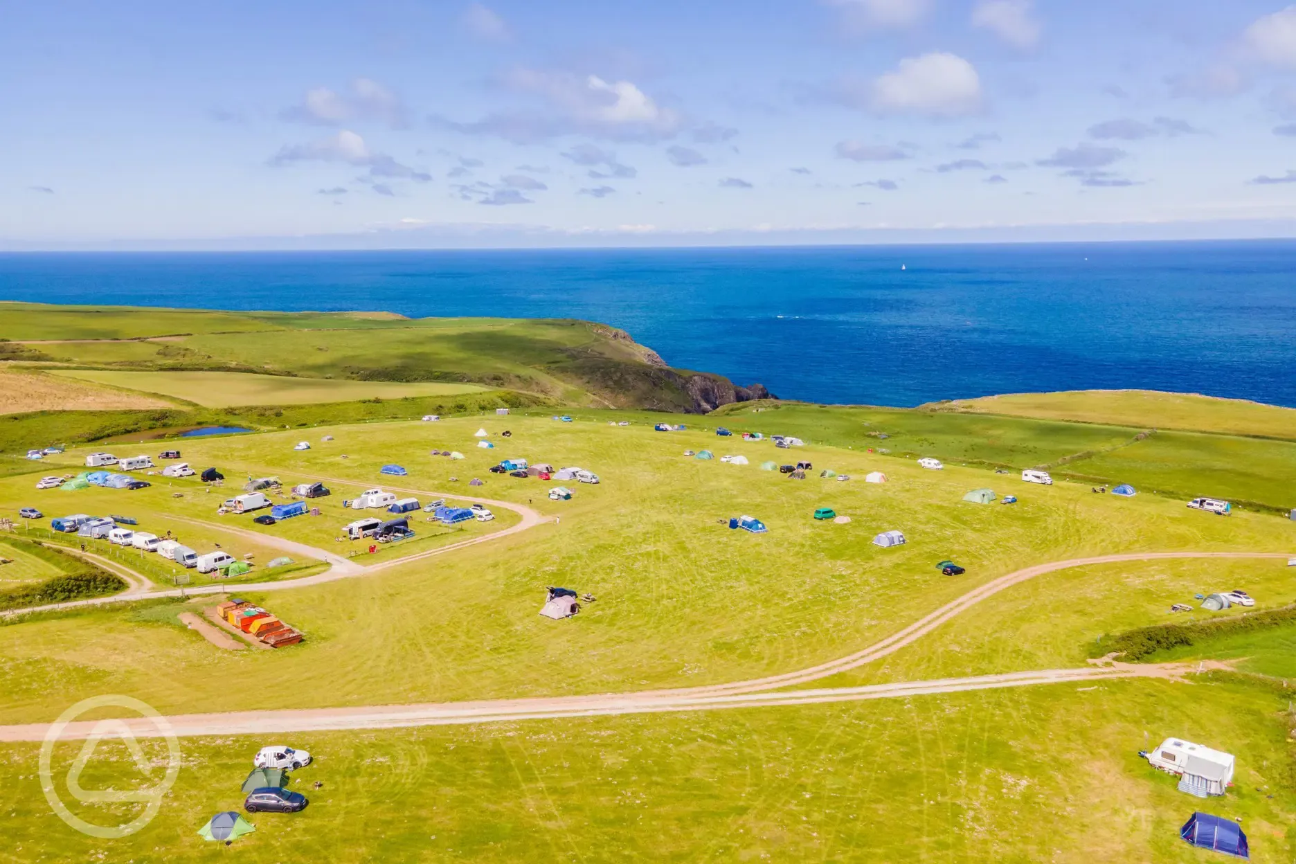 Aerial of the campsite and coast