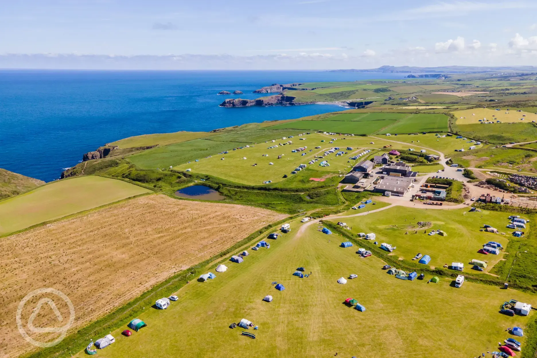 Aerial of the campsite and coast