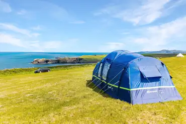 Non electric grass pitch with sea views