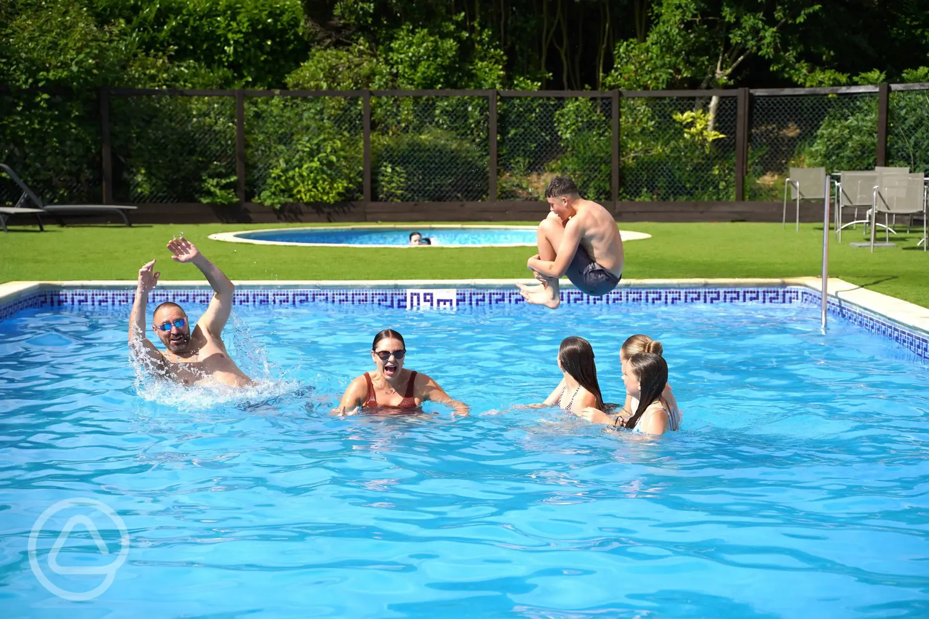 Outdoor heated swimming pool