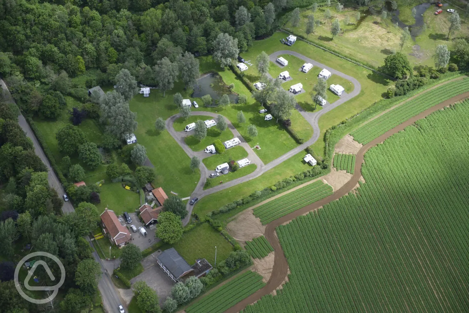 Aerial view of Run Cottage