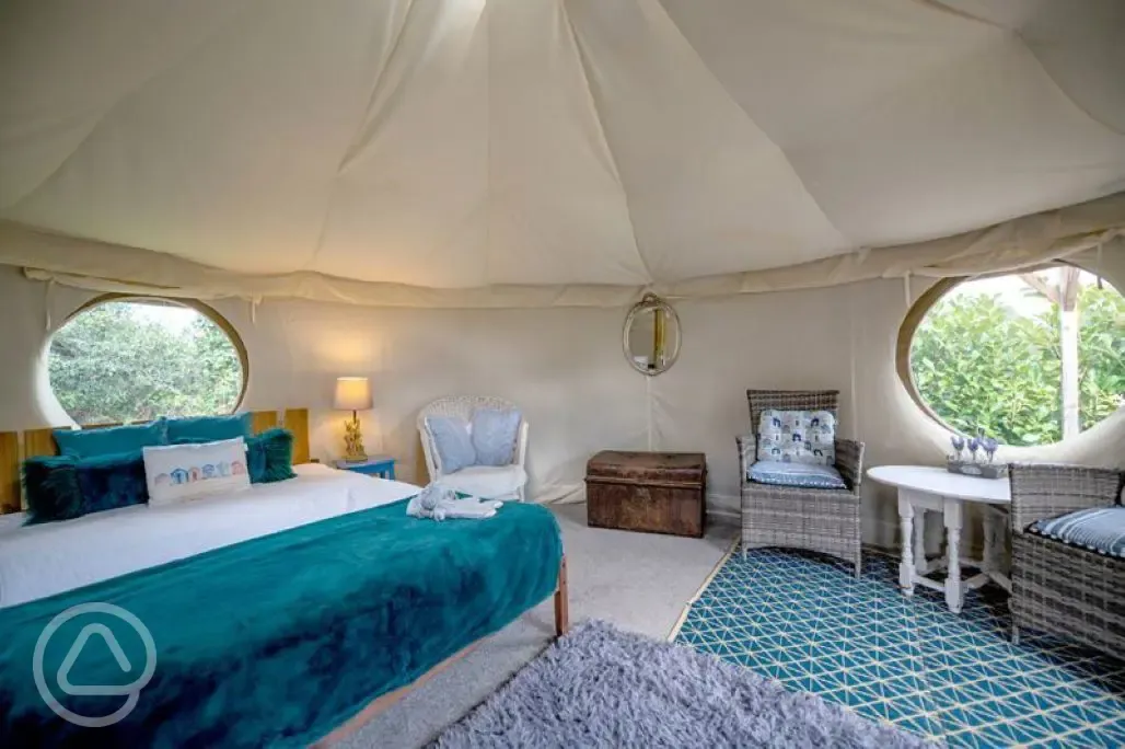 Beach yurt interior