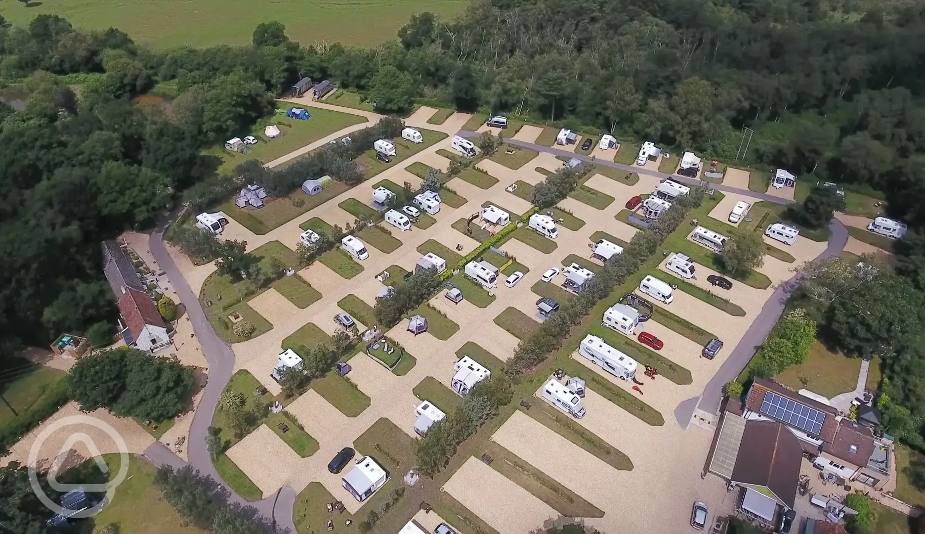 Aerial of the hardstanding pitches
