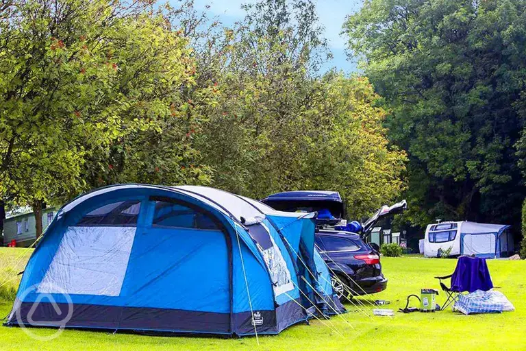 Grass pitches for tents and roof tents at Newhaven Holiday Park