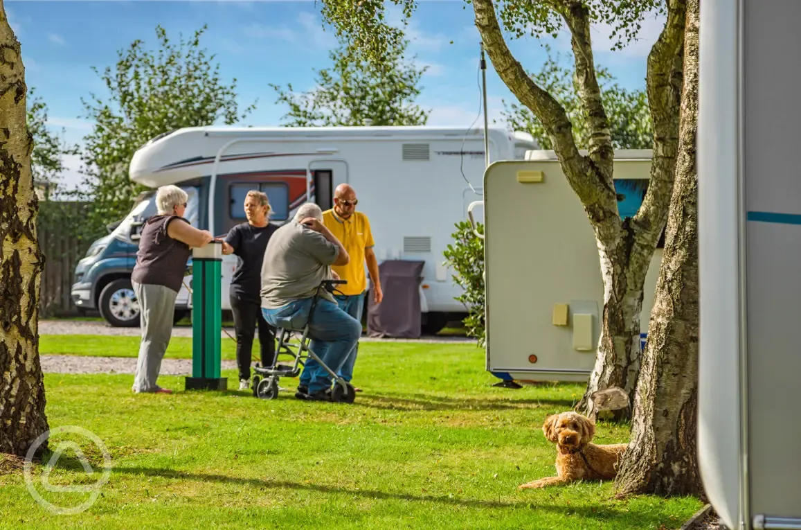 Electric grass touring pitches