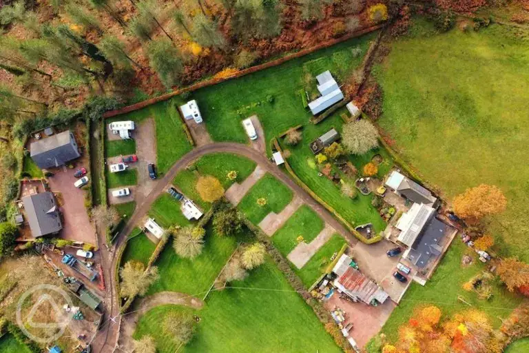 Aerial shot of Hawthorne Cottage