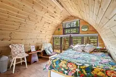 Glamping pod with a double futon and two single futons Glamping pod with a double futon and two single futons