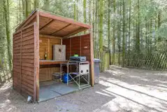 Glamping pod kitchen