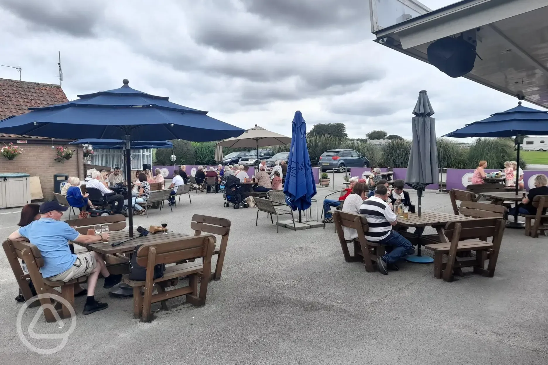 Outdoor seating for the Woodland Store