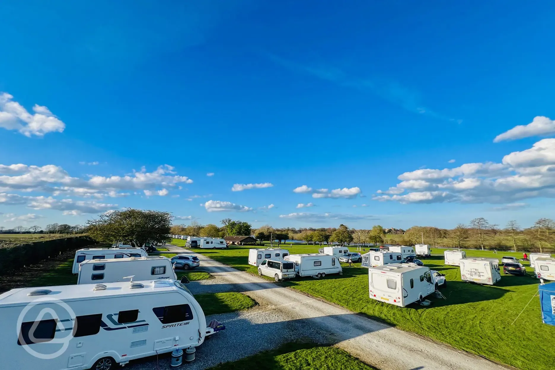 Aerial of the hardstanding pitches