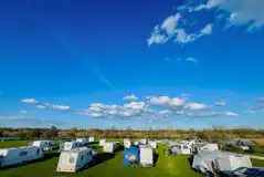 Aerial of the electric grass pitches with optional 10amp electric hook up