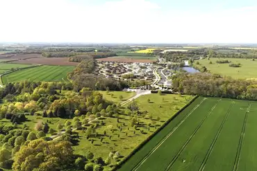 Aerial of Burton Constable Holiday Park surrounded by countryside