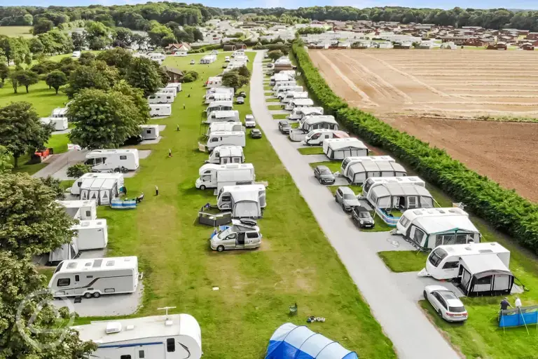 Aerial of the touring pitches