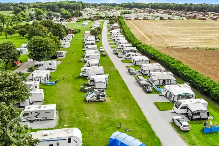 Aerial of the touring pitches