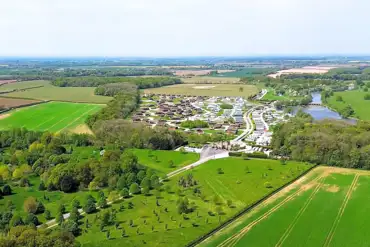 Aerial of Burton Constable Holiday Park surrounded by countryside