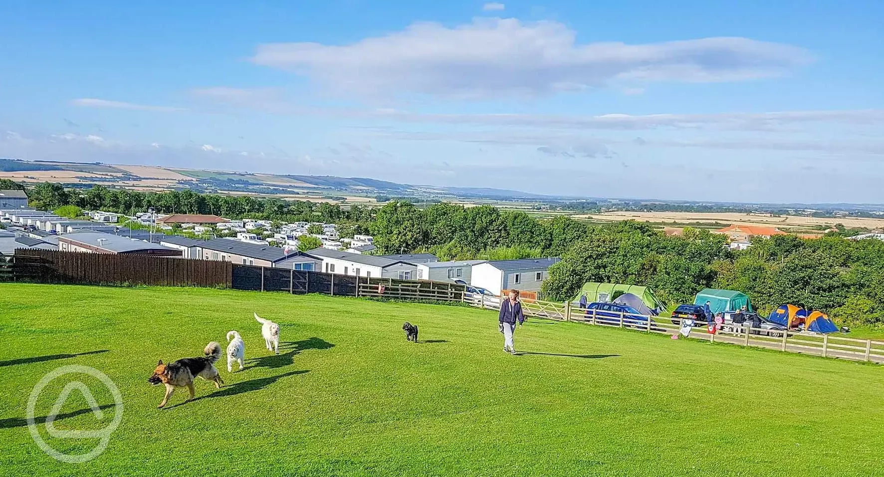 Enclosed dog park at Crows Nest Caravan Park