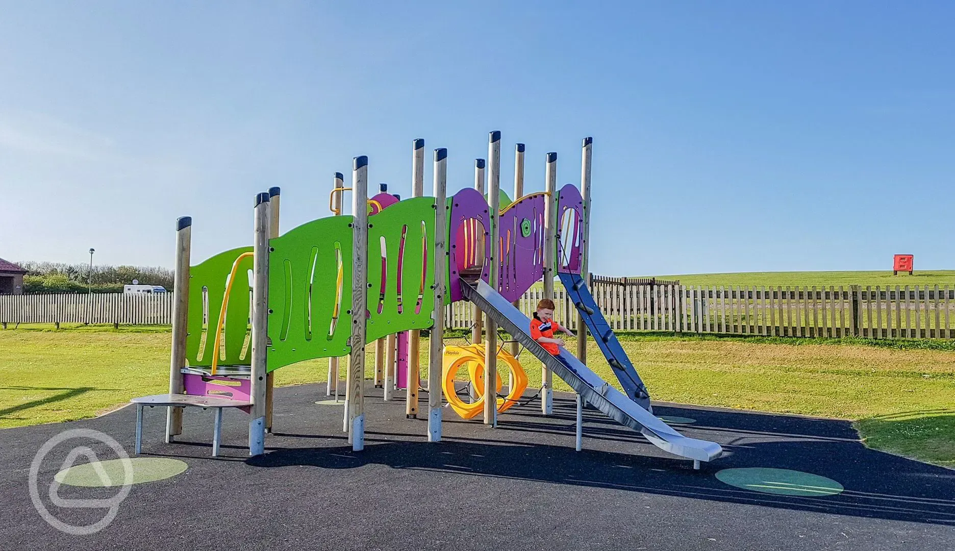 Children's play area with slides