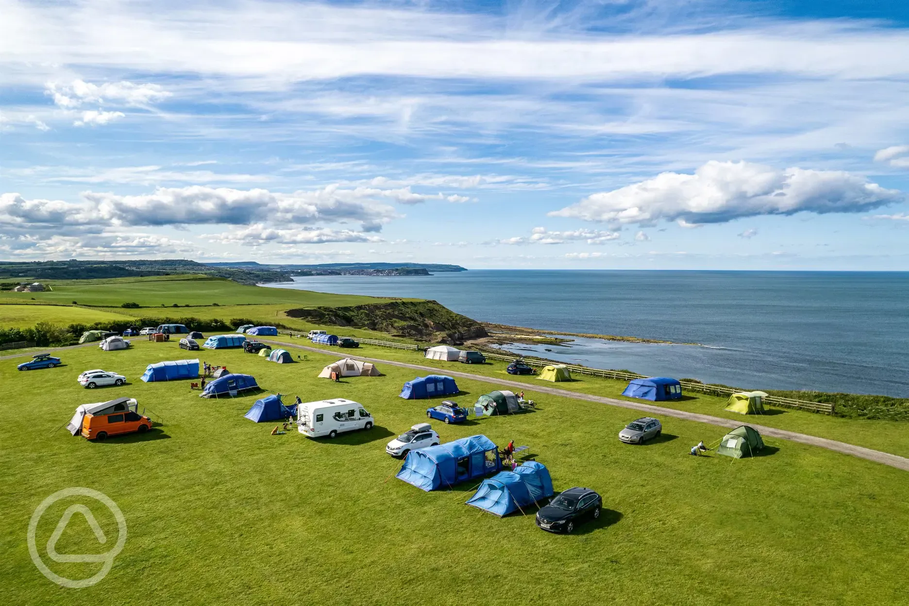 Non electric grass pitches with Sea Views