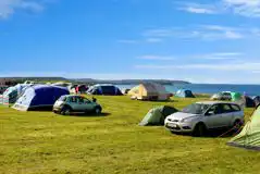 Grass pitches with sea views