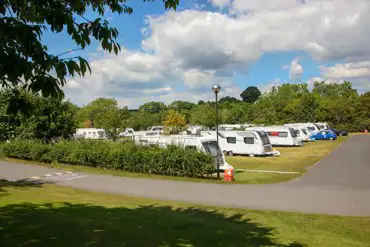 Caravans on electric grass pitches