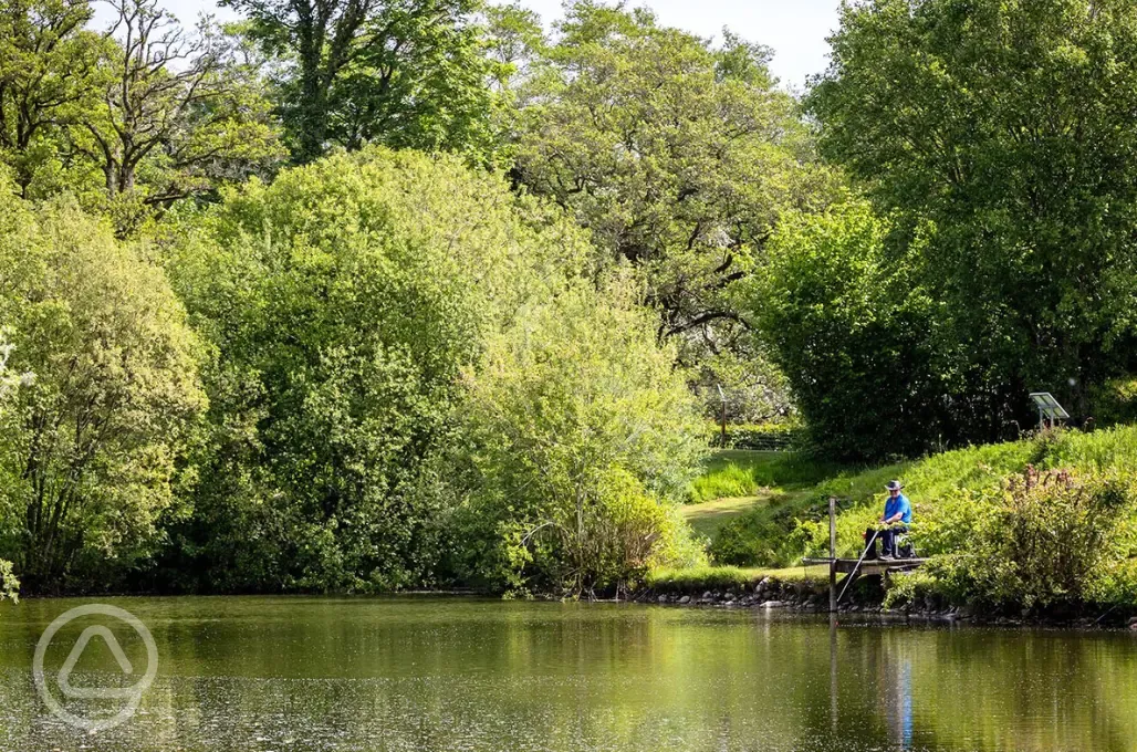 Fishing on the River Wenning at Riverside Caravan Park Fishing on the River Wenning at Riverside Caravan Park