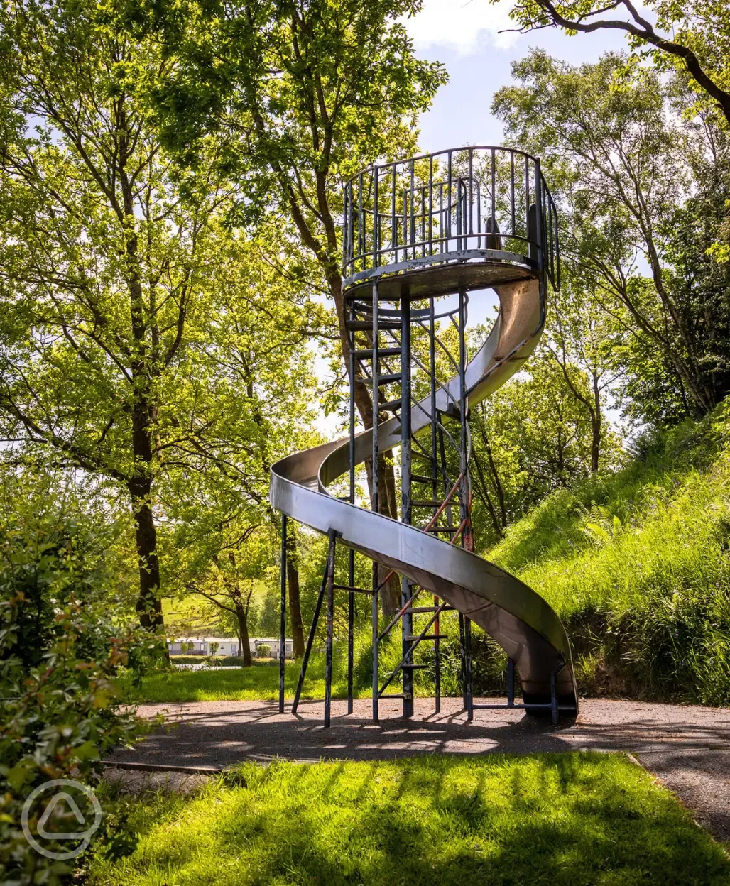 Children's playground slide at Riverside Caravan Park Children's playground slide at Riverside Caravan Park