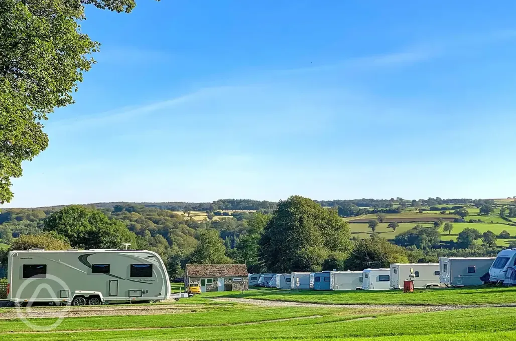 Fully serviced hardstanding touring pitches