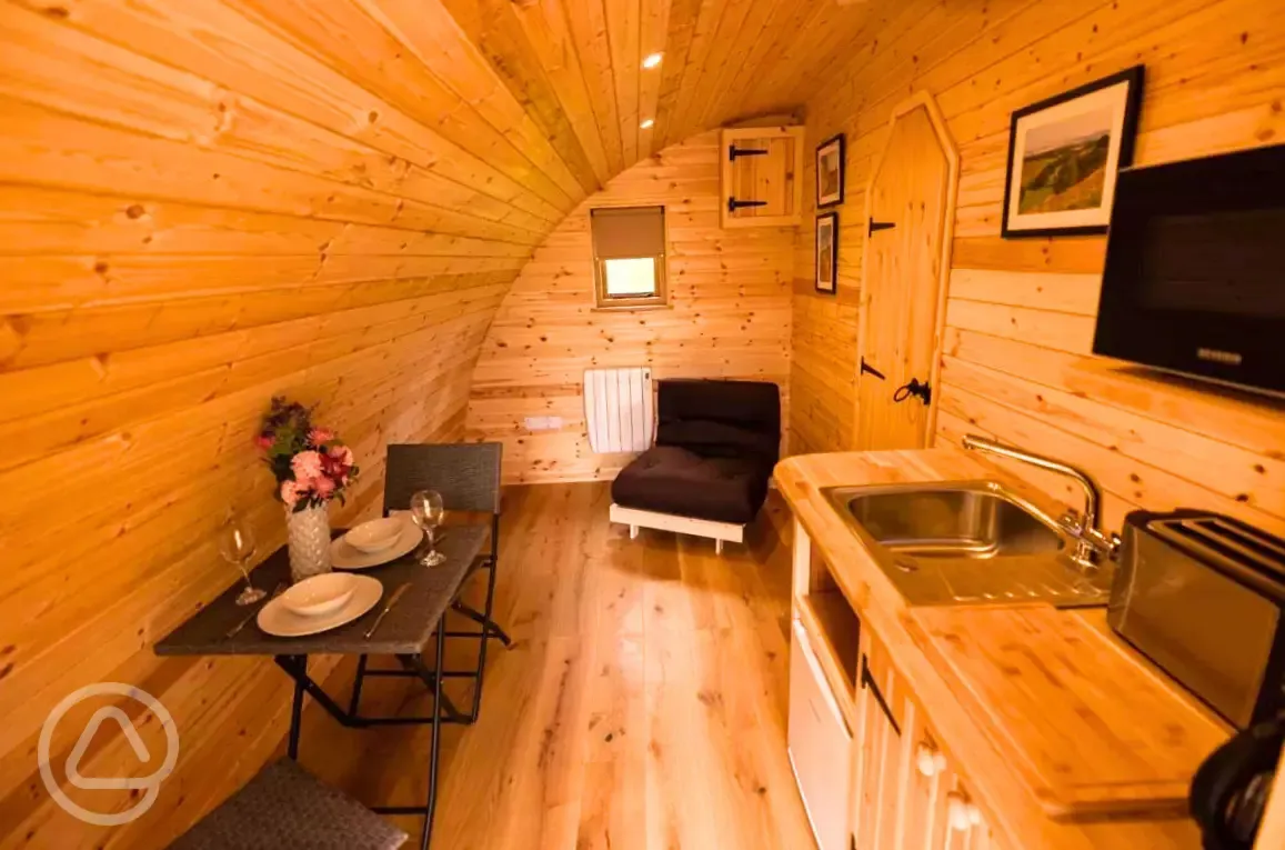 Danby glamping pod interior