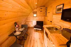 Ensuite glamping pod interior