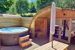 Ensuite glamping pod with hot tub at St Helens in the Park Ensuite glamping pod with hot tub at St Helens in the Park