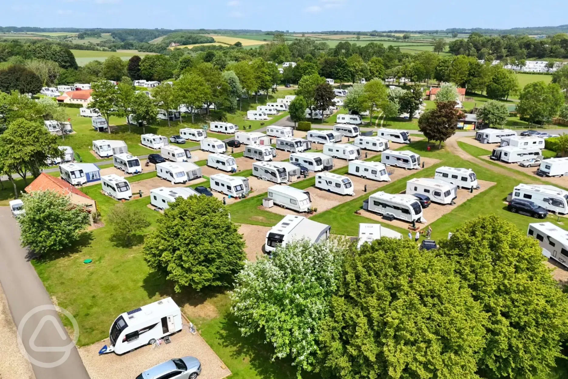 Aerial of hardstanding pitches