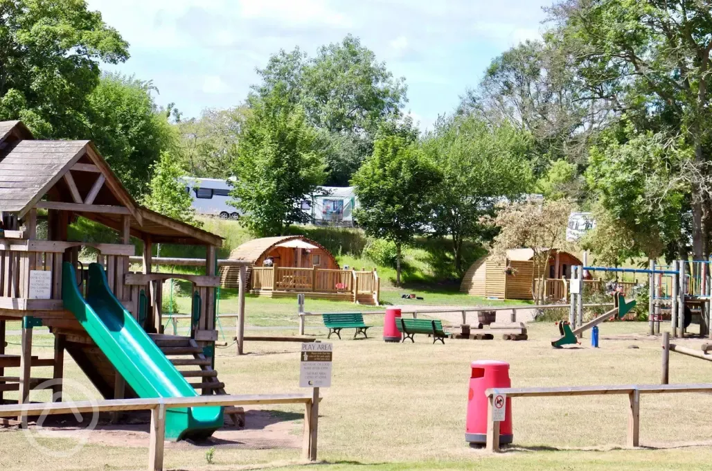 Glamping pods and playpark