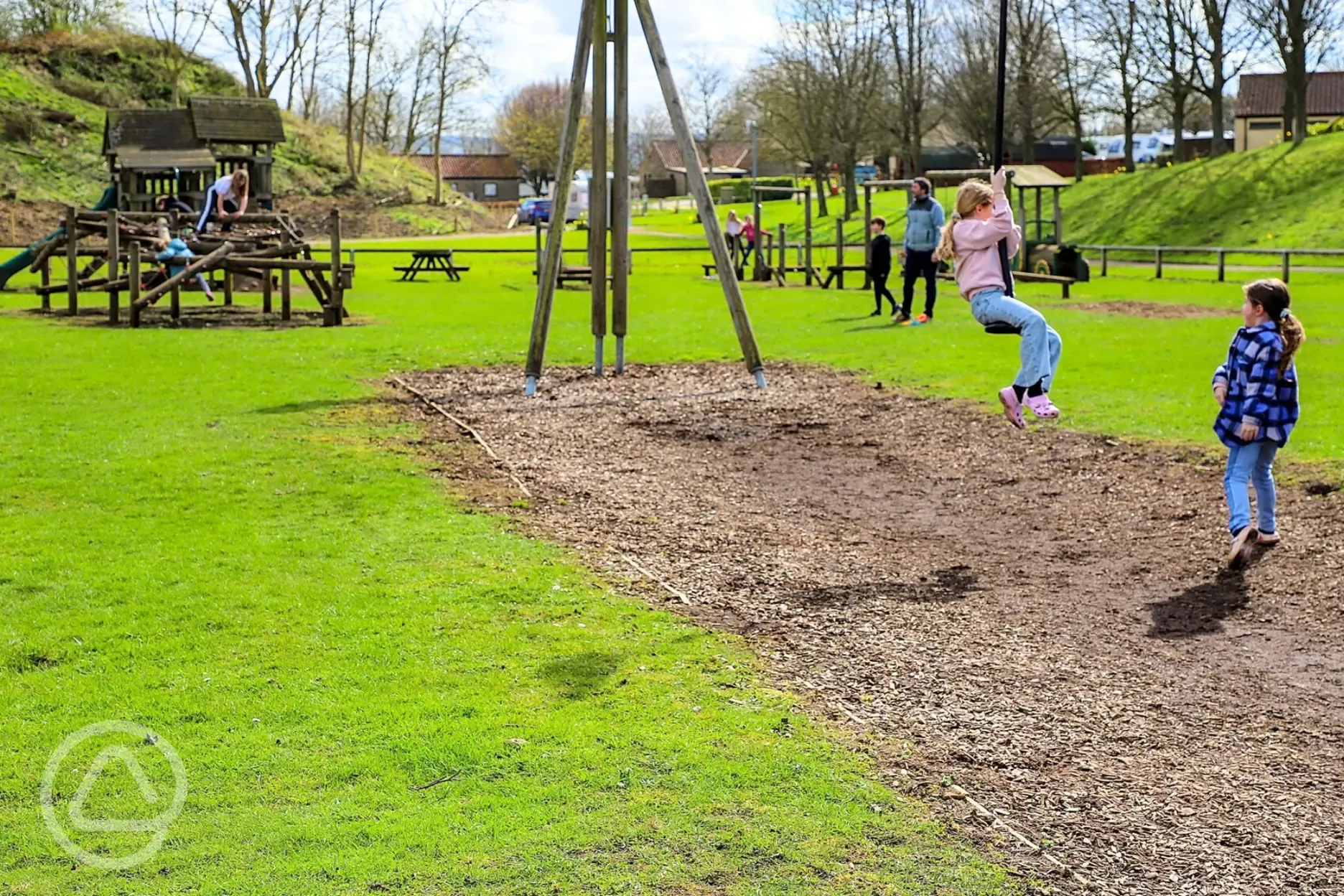 Play area with a zip wire