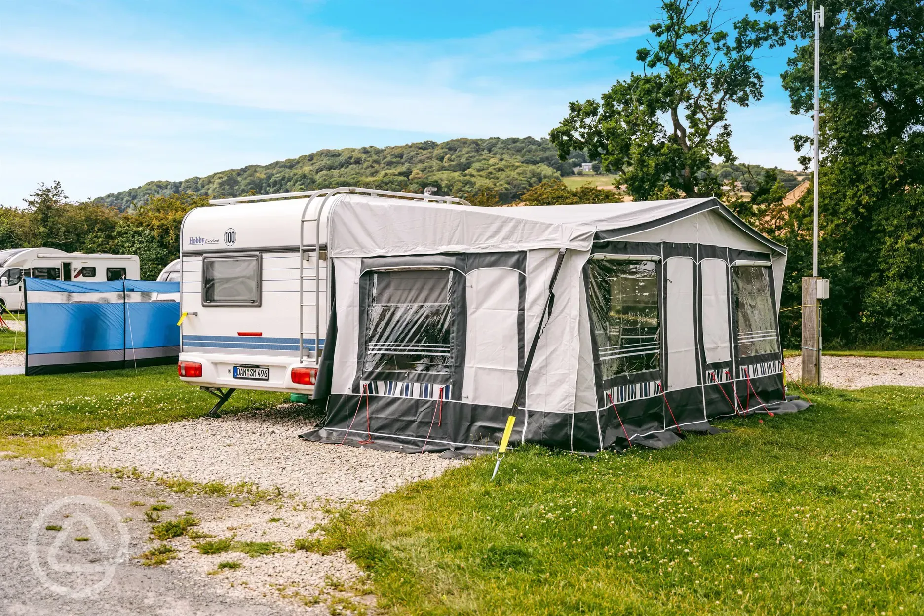 Hardstanding pitches suitable for caravans and motorhomes