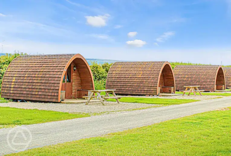 Camping pods at Middlewood Farm, dog friendly with up to five guests