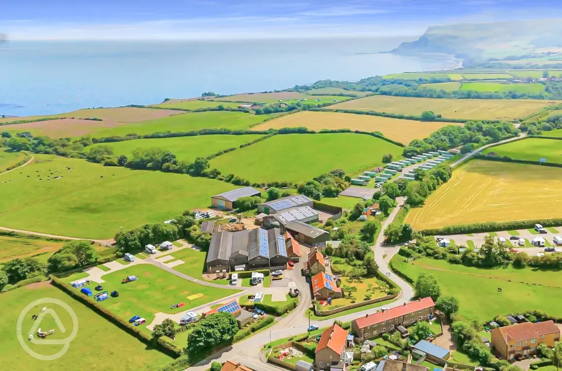 Aerial of Middlewood Farm Holiday Park and Robin Hood's Bay 