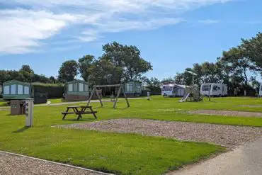 Site overview with children's playpark in the middle